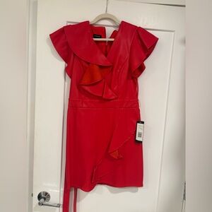 bebe Vibrant Red Asymmetrical Dress